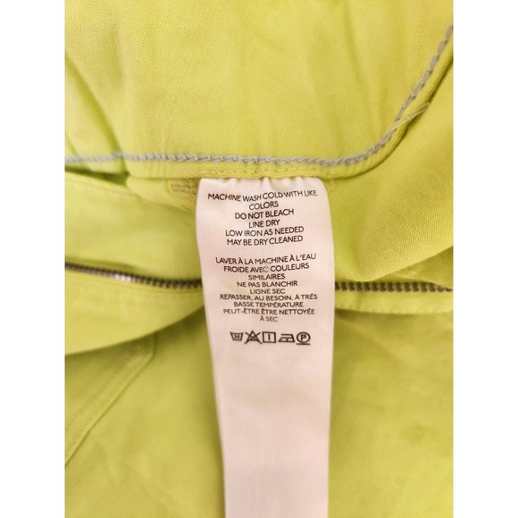 NWD Anthropologie Maeve The Colette Wide Leg Crop Pants Size 31 CHARTREUSE - Picture 12 of 13